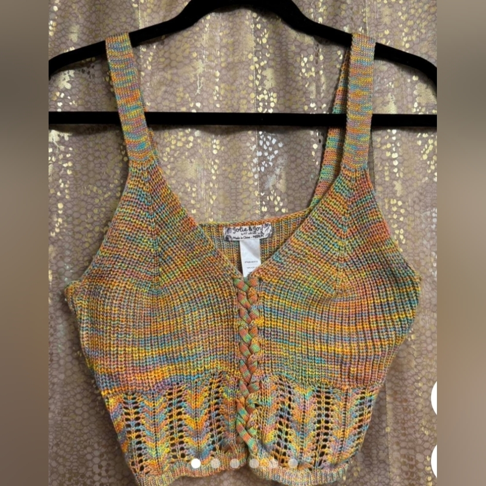 Jolie & Joy Multicolor Knit Crop Top Size XL